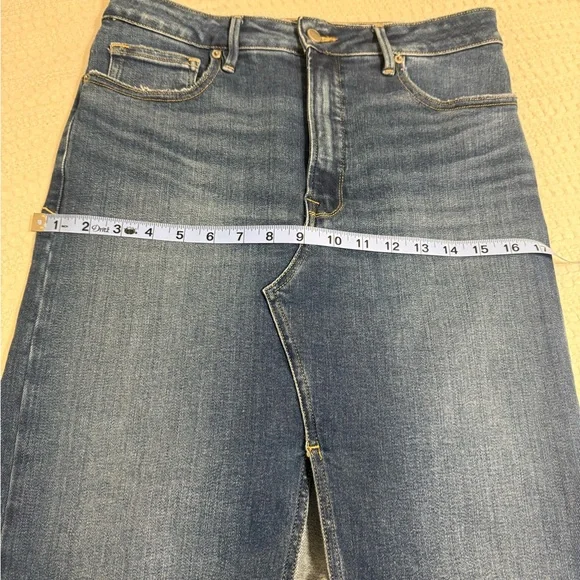 Good American Blue Denim Midi Skirt - Picture 4 of 10